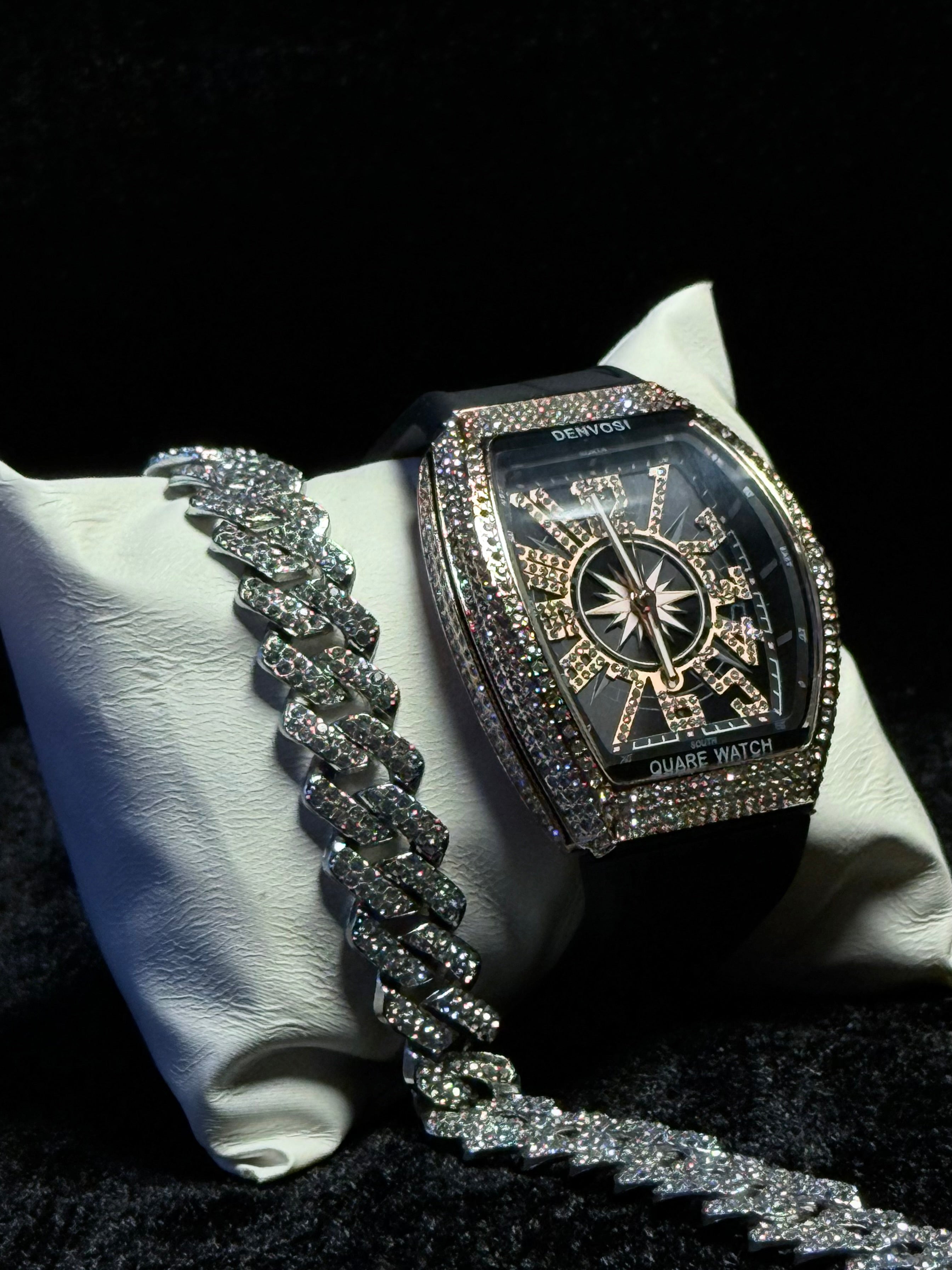 Men Quartz Diamond Watch